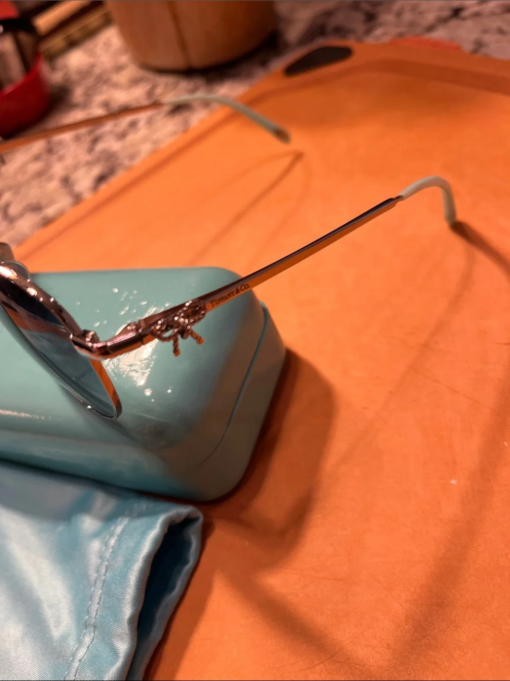 Tiffany & Co. Aviator Sunglasses in Silver Frame with Brown Lenses